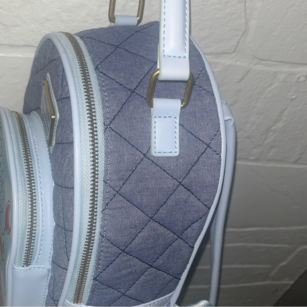 Loungefly Disney Winnie The Pooh Nwot Denim Backpack Vegan Leather - Picture 8 of 13